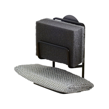 YAMAZAKI home 2265 Double Sponge Holder-Steel Rack Organizer for Kitchen Sink, One Size, Black