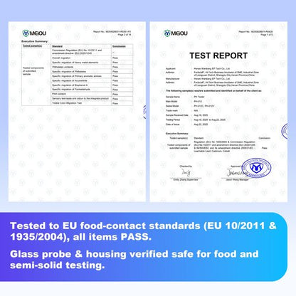 Food pH Meter for Fermentation & Sourdough, Liquid Food pH Tester with ±0.01 Accuracy, ATC Digital pH Meter, Designed for Testing Dough, Kombucha, Cheese