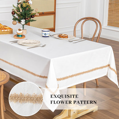 MYSKY HOME Table Cloth for Rectangular, Waterproof Tablecloth, Soft Cotton Indoor/Outdoor Tablecloths, Wrinkle Free Table Cloth Heavy Duty Rectangle Table Cloths for Parties & Dining Use, 55"X70"