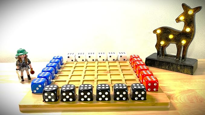 Dice Battle 2~4 Player Board Games 4 Player Durable Wooden Coffee Table Games for Adults Best Bar Dice Games Indoor Tabletop Game &amp 4 Players Wood Table Top Dice Game (Single(2~4)/Log)