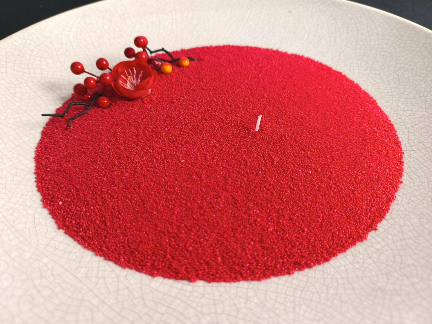 DRMAISON Pearled Candle Wax Sand DIY Kit - 17.6 oz, Bright Red, Non-Toxic&Smoke-Free, Refillable with 30 Wicks, Long-Lasting Flame, Highly Customizable for Wedding, Party&Holiday Decor