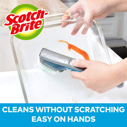 Scotch-Brite Advanced Soap Control Dishwand Brush Scrubber, Antibacterial* Dish Wand Brush with Soap Dispenser with Dishwand Brush Refil, 3 Pack