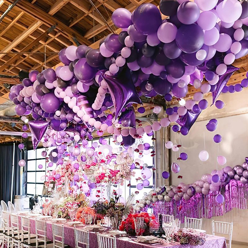 PartyWoo Pastel Purple Balloons 100 pcs Different Sizes Pack of 36 18 12 10 5 Inch Light Pastel Purple Lavender Lilac Balloon Arch Kit Garland for Baby Shower Birthday Party Decorations Purple-Q10