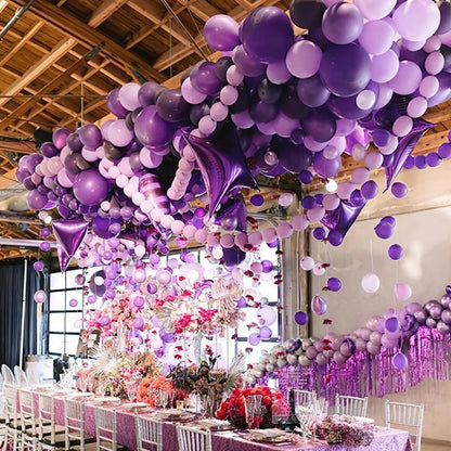 PartyWoo Pastel Purple Balloons 100 pcs Different Sizes Pack of 36 18 12 10 5 Inch Light Pastel Purple Lavender Lilac Balloon Arch Kit Garland for Baby Shower Birthday Party Decorations Purple-Q10