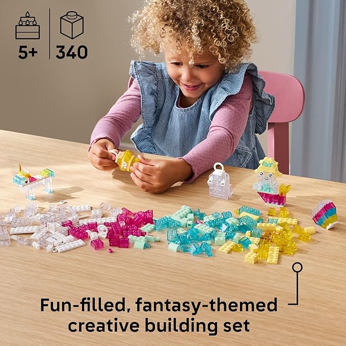 LEGO Classic Magical Transparent Box - Preschool Learning Toy for Boys and Girls Ages 5+ - Birthday Gift for Kids - Beginner Construction Set - Colorful Building Bricks Toy - 11040
