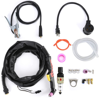 Plasma Cutter, 110/220V 1/2 Inch Clean Cut 3/4 Inch Max Cut with LED Display, Pilot Arc, Air Sensor, Post Flow