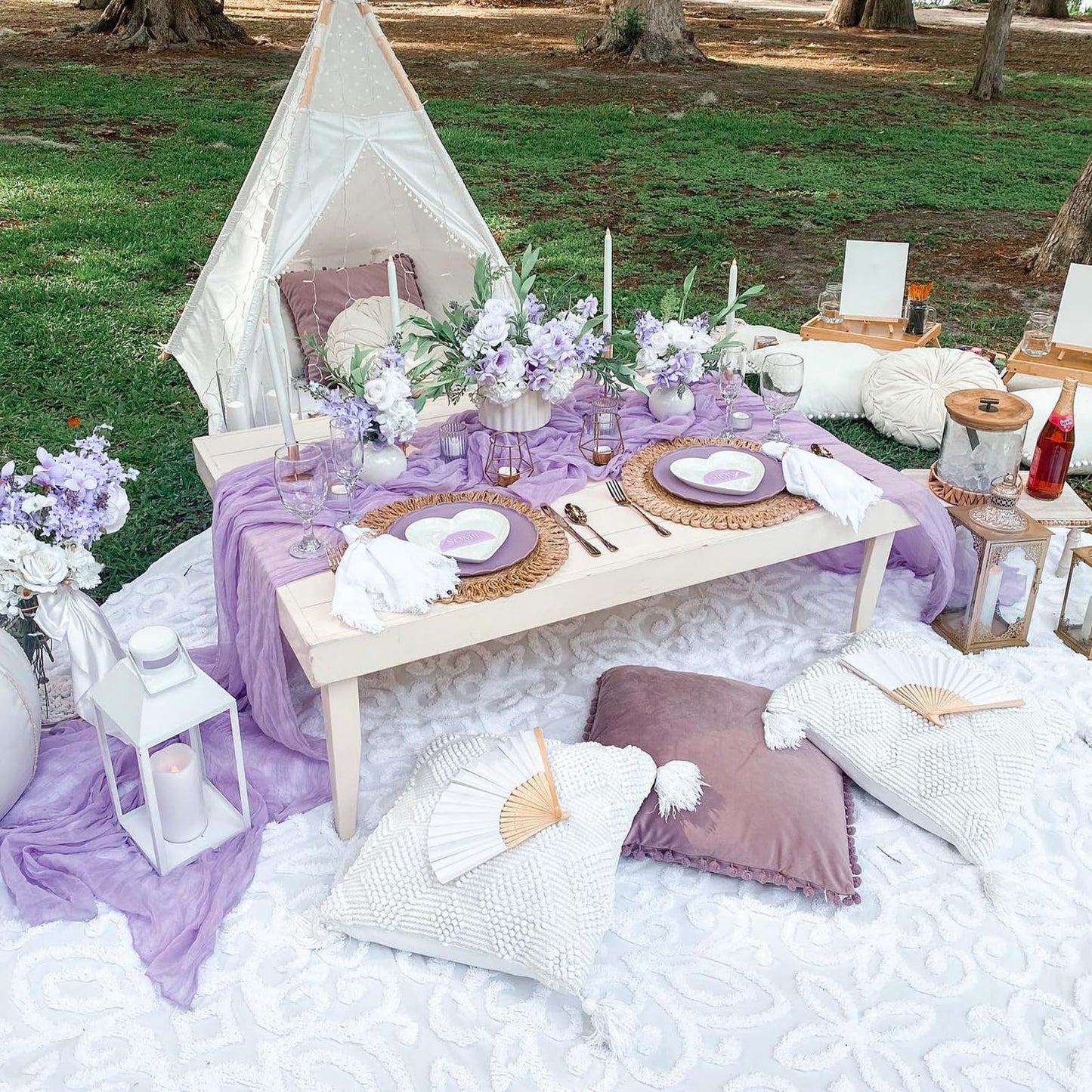 RestfulGlow 6 Pack Lavender Purple Cheesecloth Table Runner 10FT Boho Cheese Cloths Fabric Table Runners 120 Inch Rustic Sheer for Summer Wedding Birthday Party Baby Shower Home Decorations