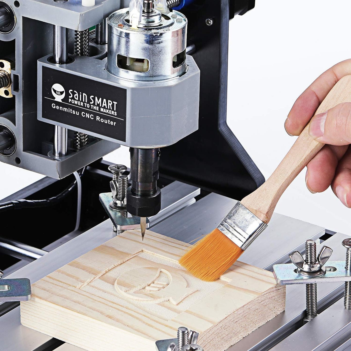 Genmitsu CNC 3018-PRO Router Kit GRBL Control 3 Axis Plastic Acrylic PCB PVC Wood Carving Milling Engraving Machine with Offline Controller, XYZ Working Area 300 x 180 x 45mm