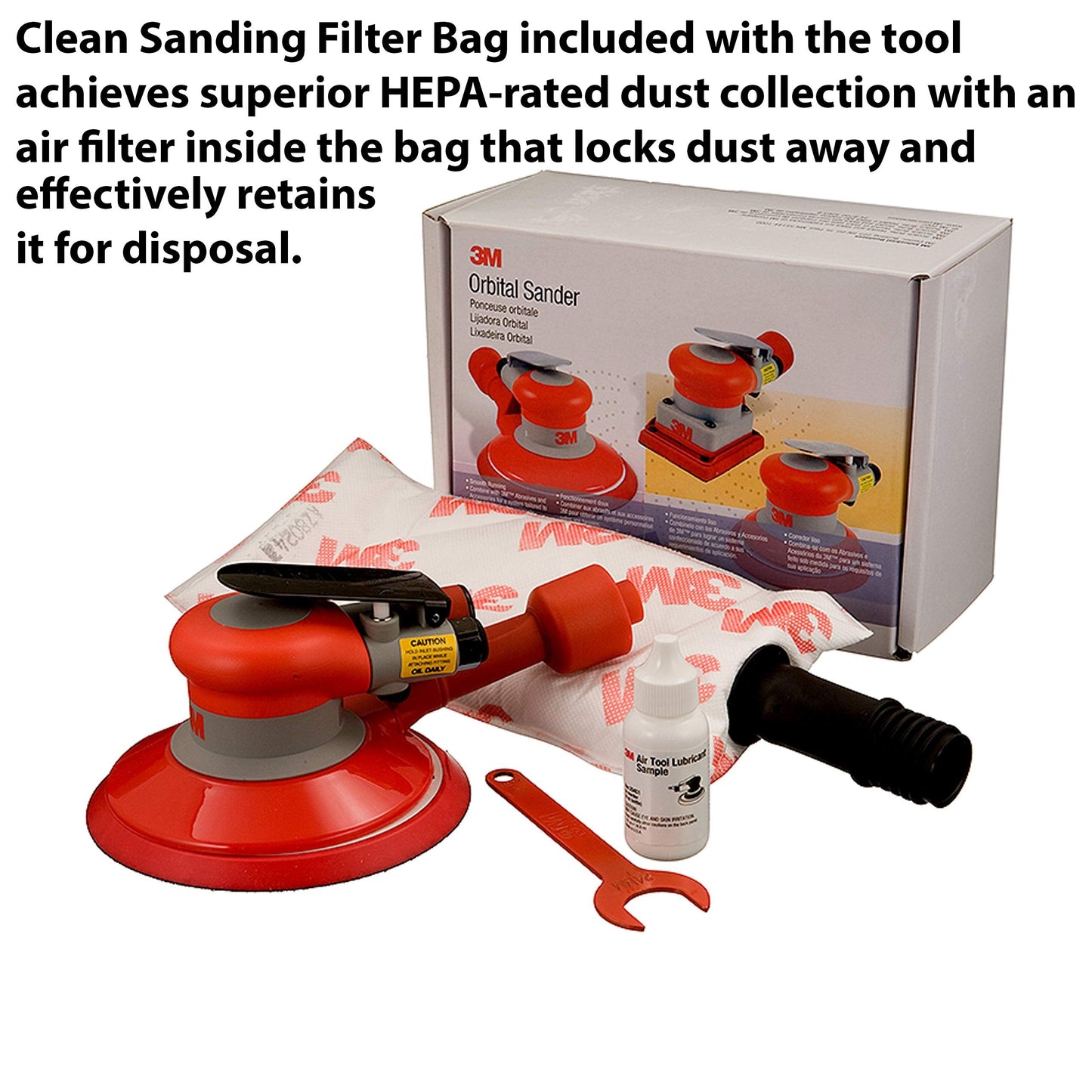 3M Self-Generated Vacuum Random Orbital Sander 20208, 6 in, 5/16 in Orbit, 1 per case