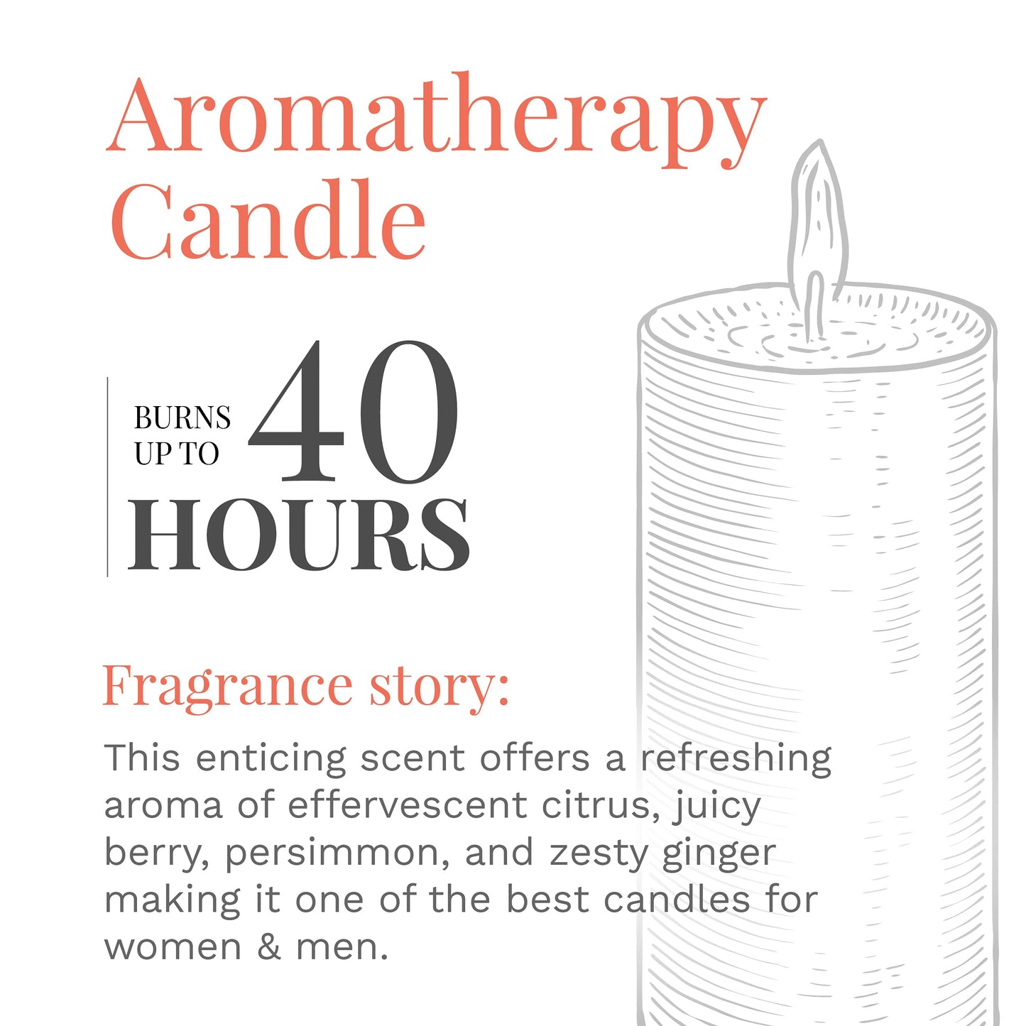 CANDLE-LITE Scented Sunlit Mandarin Berry Fragrance, One 10oz. 3-Wick Aromatherapy Candle with 20-40 Hours of Burn Time, Orange Color, 10 oz. Jar