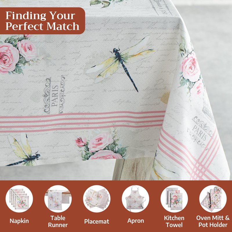 Maison d' Hermine Table Cloth Square Table 100% Cotton 60 x 60 Inches Tablecloth Reusable Decorative for Dining Kitchen Room Farmhouse Home Gifts for Mothers Day Spring Summer - Champ De Mars