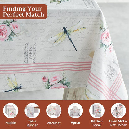 Maison d' Hermine Table Cloth Square Table 100% Cotton 60 x 60 Inches Tablecloth Reusable Decorative for Dining Kitchen Room Farmhouse Home Gifts for Mothers Day Spring Summer - Champ De Mars
