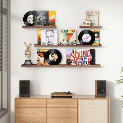 FLYJOE Floating Picture Ledge Shelves for Wall Set of 4, 48 Inch Wall Shelves with Lip Long Large Nursery Book Shelf for Toys Storage Kids Bookshelf Wall Mounted Living Room Bedroom Decor Frames