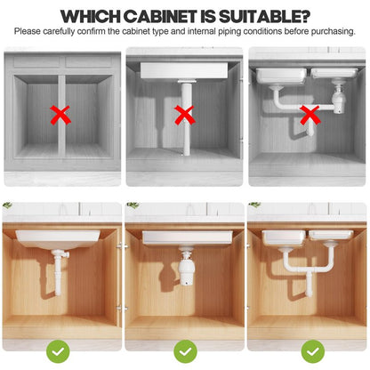 1 Pack-16"-26"W Expandable Under Sink Organizer With Upgrade Ball-Bearing Slide,2-Tier Pull Out Under Cabinet Organizer Height Adjustable,Not Suitable For Cabinets With Partitions In The Middle
