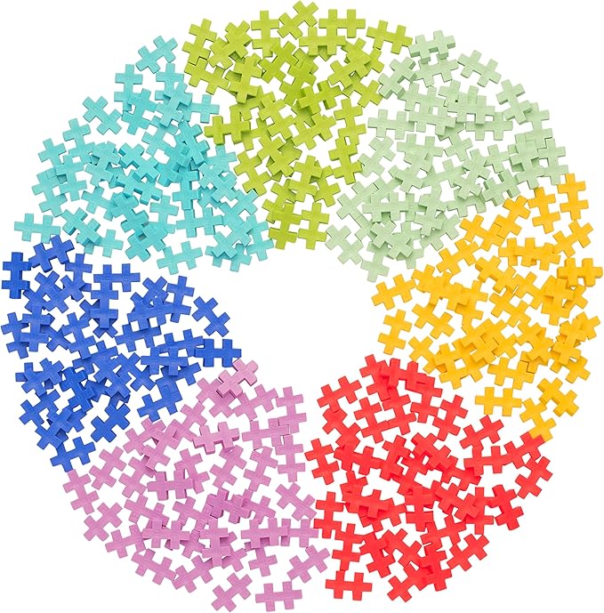 PLUS PLUS 240 Piece Interlocking Building Blocks for Kids Open Ended Connecting Toys STEM Bin Mini Manipulatives - Tropical Mix Play Tube &amp Baseplate
