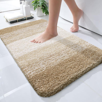 OLANLY Bath Rugs Mat - Extra Soft Microfiber, Quick Dry & Machine Washable | 24x16, Tan Color