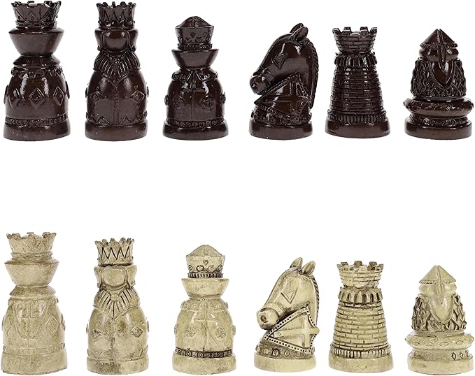 WE Games Medieval Themed Chess Set - Wooden Chess Board with Intricate Polystone Chess Pieces Chess Sets for Adults 15 in.