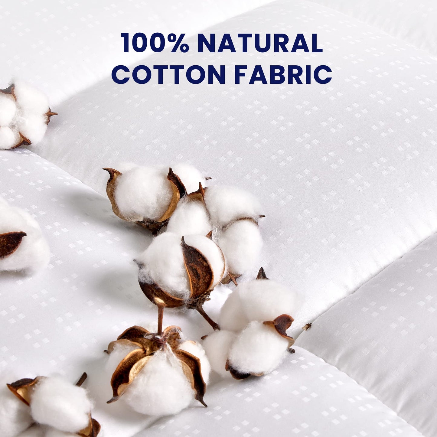 SLEEP ZONE Cotton Mattress Pad Twin XL College Dorm Bedding, Soft Fluffy Cotton Top Mattress Topper, Machine Washable Mattress Protector Cover Fits 8-21 inch Deep Pocket, Twin XL