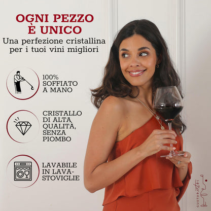 Gusto Nostro Crystal Wine Glasses Set of 4, 22 Oz Long Stem Modern Wine Glasses for White and Red Wine, Dishwasher Safe, Fancy, Elegant, Large and Tall Wine Glass for Wedding Christmas Anniversary