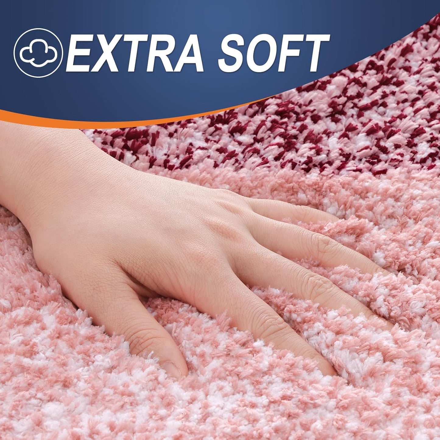 OLANLY Bathroom Runner Rug - Extra Soft Microfiber Mat, Quick Dry & Washable, 59x20 Inches, Red
