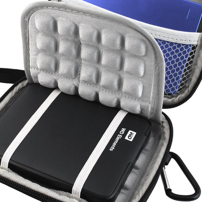 Lacdo Hard Drive Carrying Case for Seagate Portable/Seagate One Touch/Game Drive for PS5 / Ultra Touch Portable External Hard Drive HDD 1TB 2TB 4TB 5TB USB 3.0 Shockproof Travel Bag, Black