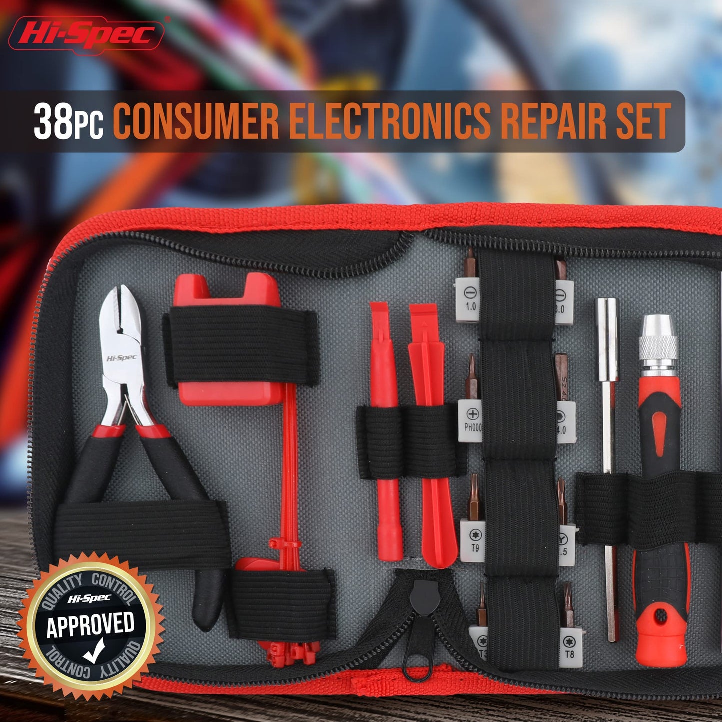 Hi-Spec 56pc Electronics Repair & Opening Tool Kit Set for Laptops, Devices, Computers, PC Building & Gaming Accessories. Precision Small Screwdrivers with Pry Tools