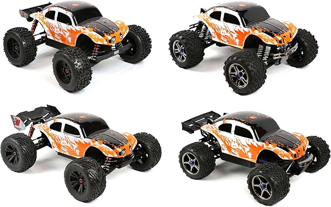SummitLink Custom Body Compatible for 1/10 1/8 Scale RC Car or Truck (Truck not Included) (Muddy Orange Over White/Black)