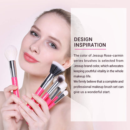 Jessup Brand 25pcs Professional Makeup Brush Set Beauty Cosmetic Foundation Powder Blusher Eyeshadow Blending Highlight Concealer Natural-Synthetic Hair Brushes Set (Pearl White/Silver)