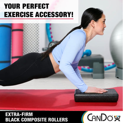 CanDo Black Composite High-Density Roller, Half-Round, 6"" X 36
