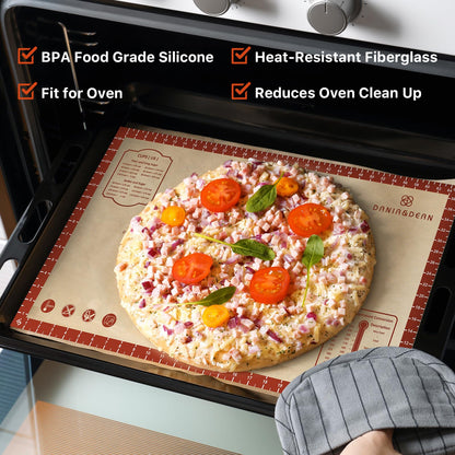 26x16 Inch Extra Thick Silicone Baking Mat with Measurements, Non-slip and Reusable - For Cookies, Bread, Pastry