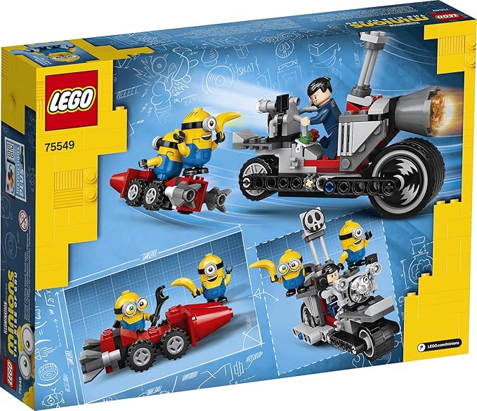 LEGO Minions Unstoppable Bike Chase (75549) Minions Toy Building Kit with Bob Stuart and Gru Minion Figures Makes a Great Birthday Present for Minions Fans (136 Pieces)