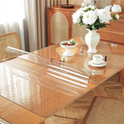 OstepDecor Clear Table Protector 36 x 60 Inch, 1.5mm Thick Plastic Table Cover, Waterproof PVC Clear Table Cover Protector, Desk Mat Writing Desk Pad for Desktop, Coffee & Dining Room Tabletop