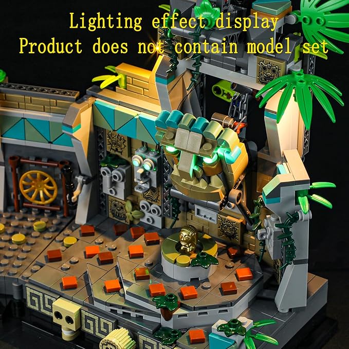 LED Light Kit Compatible with Lego Temple of The Golden Idol - for Indiana Jones 77015 Model Set (Model Set Not Included)