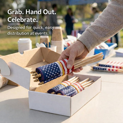 Pack of 100 Mini American Flags - 4x6 Inch Small American Flags on Sticks - Preassembled Handheld USA Flags for Memorial Day, 4th of July Decorations & Patriotic Events