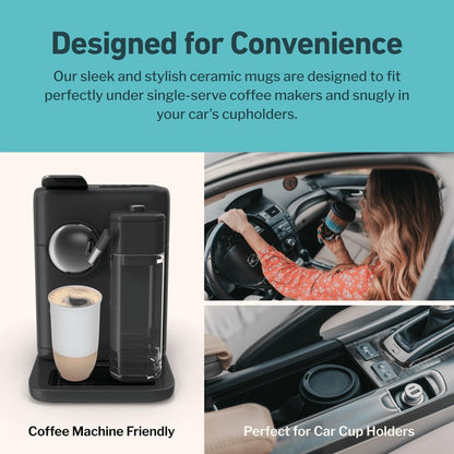 NOVA CERAMICS Travel Mug - Coffee Mug Travel – Microwave & Dishwasher Safe Coffee Clay Tumbler - Gifts For Women Men Him Her – 16oz – Dune