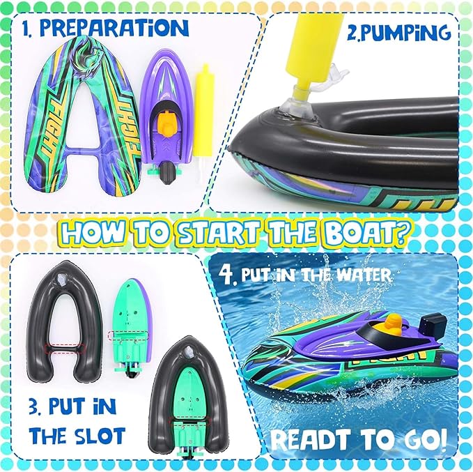 Remote Control Boat for Kids with Inflatable Bumper Rechargeable Battery USB Charge rc Boat for Pool Kids 8-12 Years Birthday Gift Summer Water Toy Purple