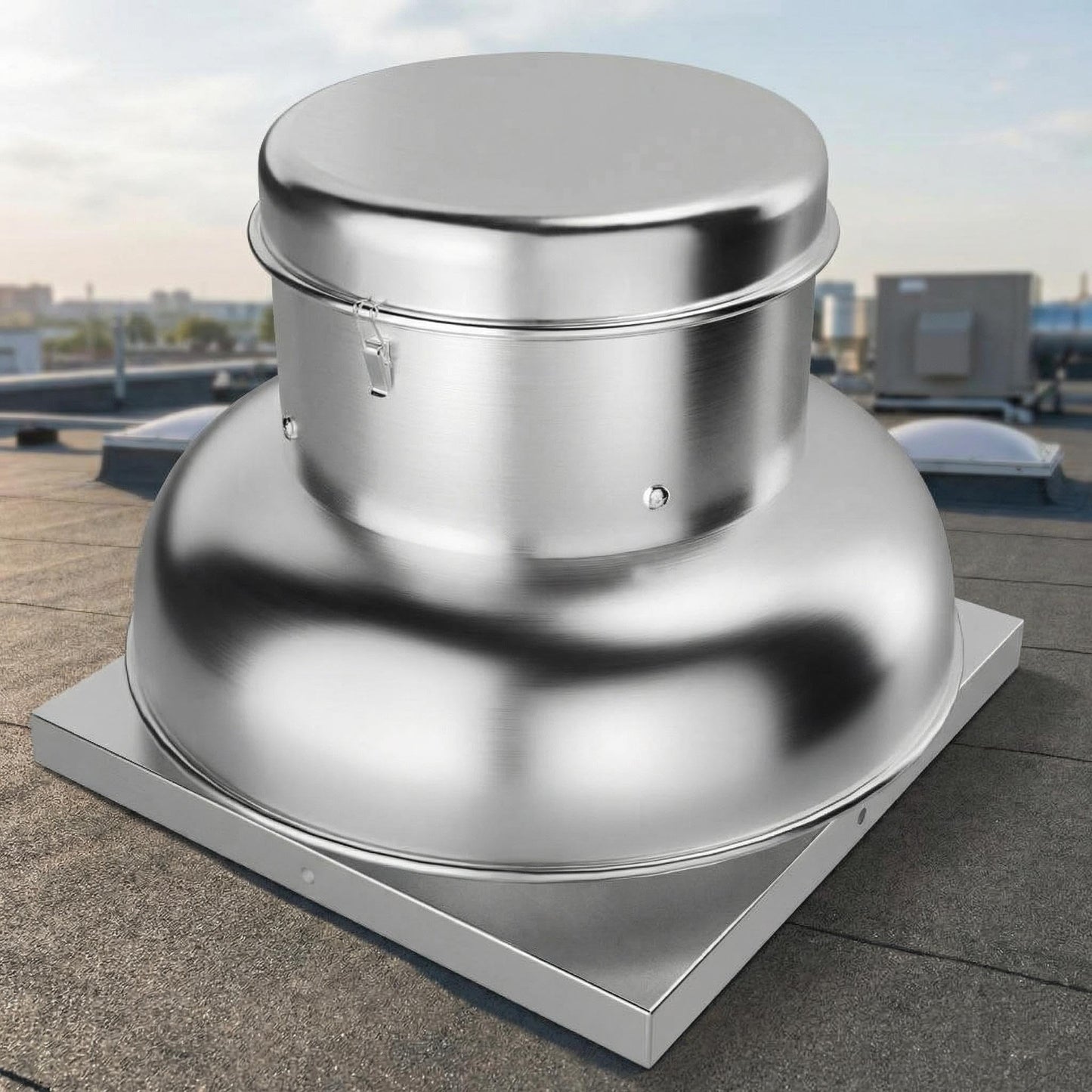 SierraSquad 2400 CFM Upblast Roof Exhaust Fan, Direct Drive Commercial Ventilation Fan with 25" Base for Restaurant, Warehouse, and Industrial Use