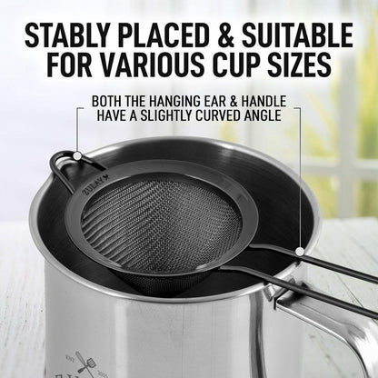 Zulay Stainless Steel Small Strainer - Effective Cone Shaped Cocktail Strainer For Cocktails, Tea Herbs, Coffee & Drinks - Fine Mesh Strainer That Is Rust Proof & Great As A Tea Strainer (Gold)