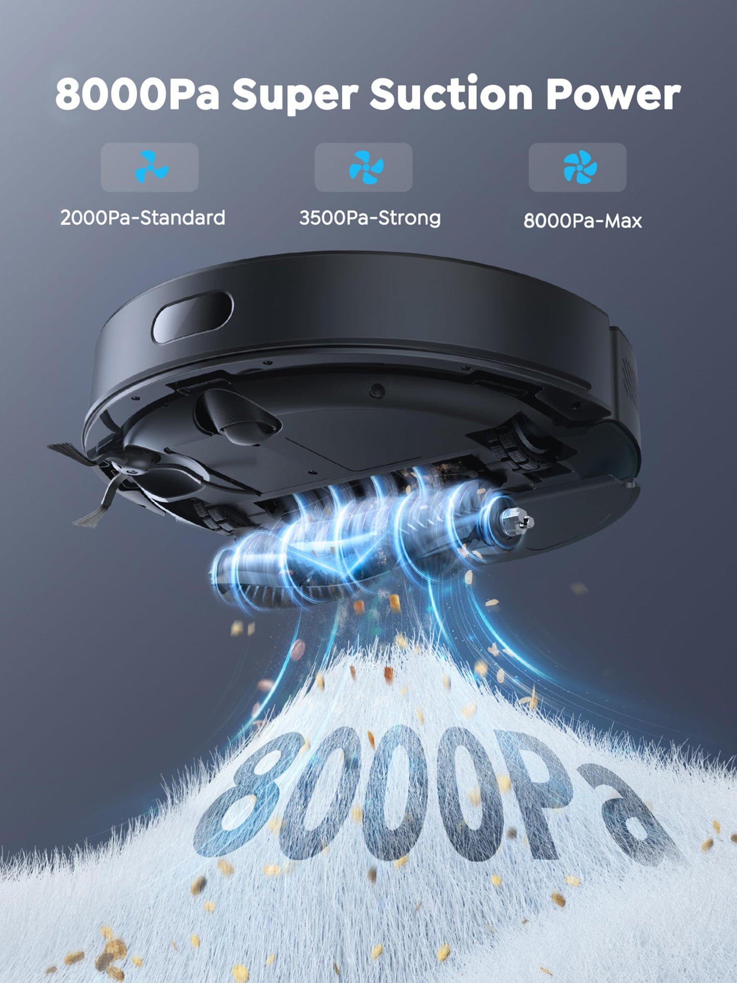 Vyzzle Robot Vacuum and Mop, 8000Pa Self Emptying Robot Vacuum with LiDAR Navigation & Smart Mapping, Robotic Vacuum Cleaner for Pet Hair, Carpet & Hard Floors, 180Min Runtime, App/Alexa Control, E20