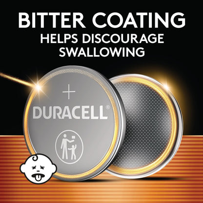 Duracell 2032 Lithium Battery. 4 Count Pack. Child Safety Features. Compatible with Apple AirTag, Key Fob, and other devices. CR2032 3V Cell. 2032 Battery, Lithium Coin