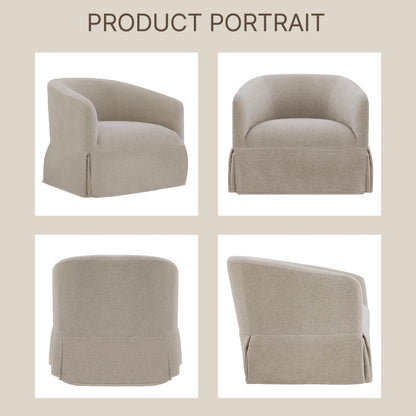Swivel Accent Chair, 360 Degree Performance Fabric Armchair Modern Barrel Chairs Armchair for Living Room Bedroom Home and Office,Taupe