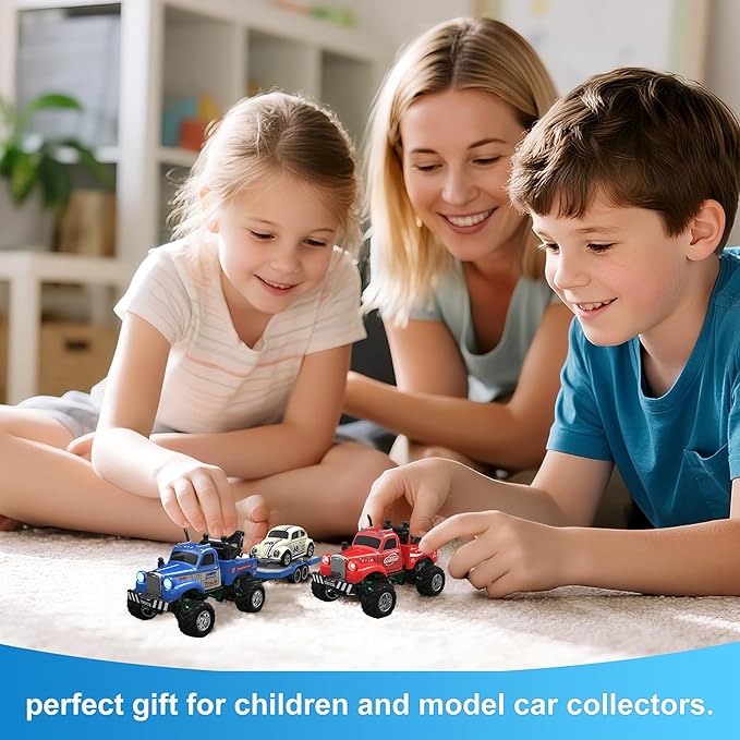 MOONTOY 1:64 Scale Mini Alloy Truck RC Car with LED Lights 2.4Ghz Remote and App Control Toy Car 3-Speed Adjustment Pocket Toy Car for Kids 4-8 Years and Adults (Blue)