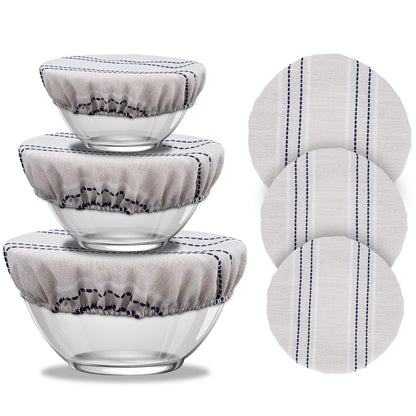 HMAZAE Reusable Bowl Covers for Bread Proofing, 9/10/13 Inches Bread Proofing Cover, 3 Pcs Linen Cotton Food Cover for Sourdough Proofing Basket, Food Storage Baking Supplies for Home Bakers