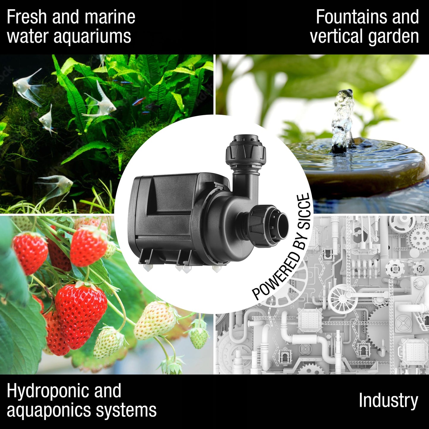 SICCE Syncra SDC 7.0 Water Pump 800-1900 gph WIFI Apex Controllable Aquarium DC Return with Controller | Quiet, Submersible or External | Fish Tank, Sump, Pond, Freshwater and Saltwater Marine Use