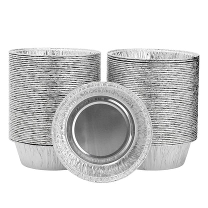 Juvale Mini Pot Pie Pans - 100 Pack, 5 In, Silver Aluminum - Disposable Aluminum Foil Pans & Tins for Pot Pie Baking, Quiche & Tarts, Oven & Freezer Safe