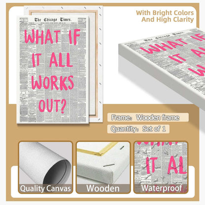 Skiennix Retro Newspaper Poster - Positive Affirming Quote Canvas Wall Art | 24x36in Framed Decor