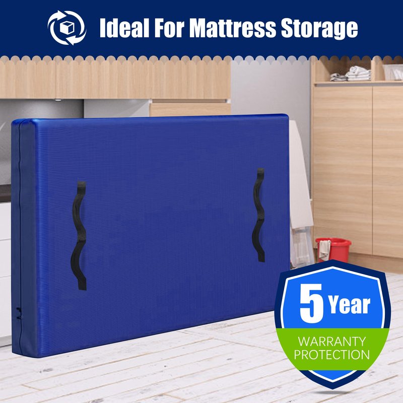 Cosy Family Mattress Bags for Moving with 8 Handles - 170GSM Extra-Thick Mattress Bag for Moving Supplies - Reusable Mattress Cover Protector Storage with Zipper - Queen Size - Blue