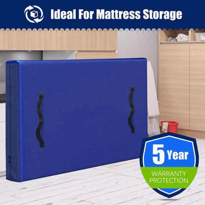 Cosy Family Mattress Bags for Moving with 8 Handles - 170GSM Extra-Thick Mattress Bag for Moving Supplies - Reusable Mattress Cover Protector Storage with Zipper - Queen Size - Blue