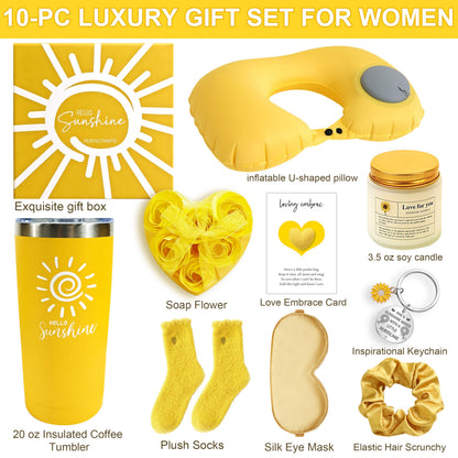 Birthday Gifts for Women Self Care Get Well Gifts Baskets Spa Care Package, Inspirational Sunflower Thinking of You Thank You Gift Sending Sunshine Box, Get Well Gifts for Mom Friends Sister Teacher