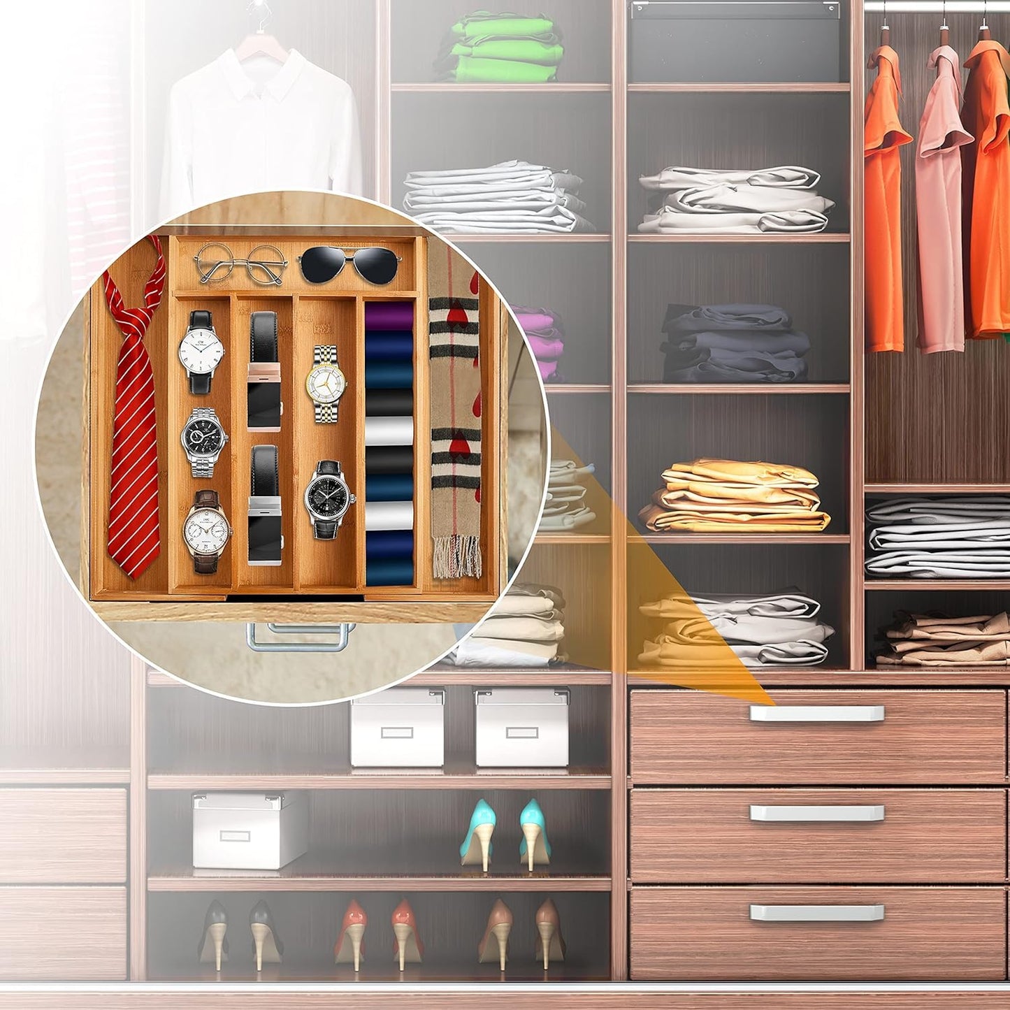 Kitchen Silverware Drawer Organizer and Storage Cabinet Utensil Rack Bathroom Counter Vanity Extra Large Big Cooking Drawer Organizers Countertop Pantry Storage Cabinet Best Kitchen Must Haves 2025